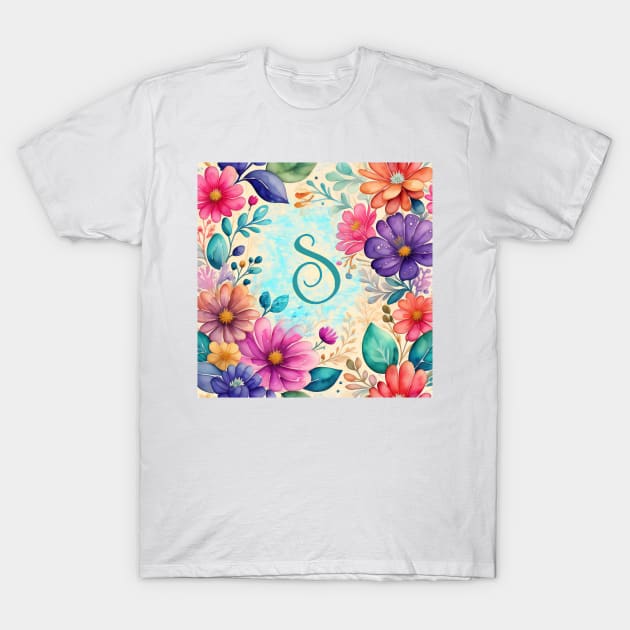 S In Blue T-Shirt by Dreamy Spirit